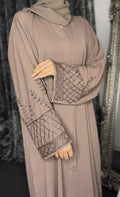 Taupe Embroidered Abaya